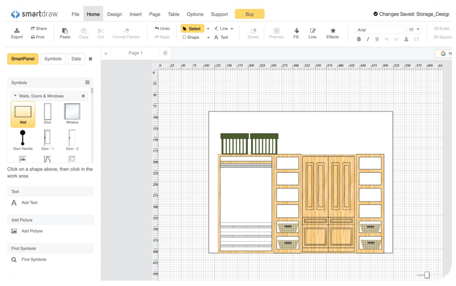 نرم افزار طراحی مبلمان: SmartDraw Cabinet Designer