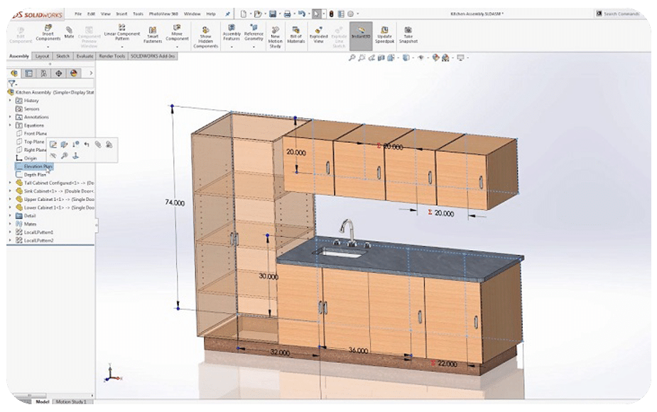 نرم افزار طراحی مبلمان: SolidWorks