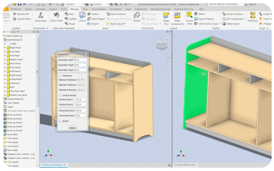 نرم افزار طراحی مبلمان: Woodwork for Inventor